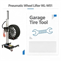 Lève-roues pneumatique YuanMech WL-W01, capacité 65 kg, hauteur réglable, outil de levage de pneus à air comprimé, certifié CE, garantie 5 ans
