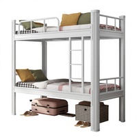 Lits superposés à deux étages Cadre métallique Profil bas Design minimaliste Dortoir scolaire Hôpital Hôtel Appartement Chambre