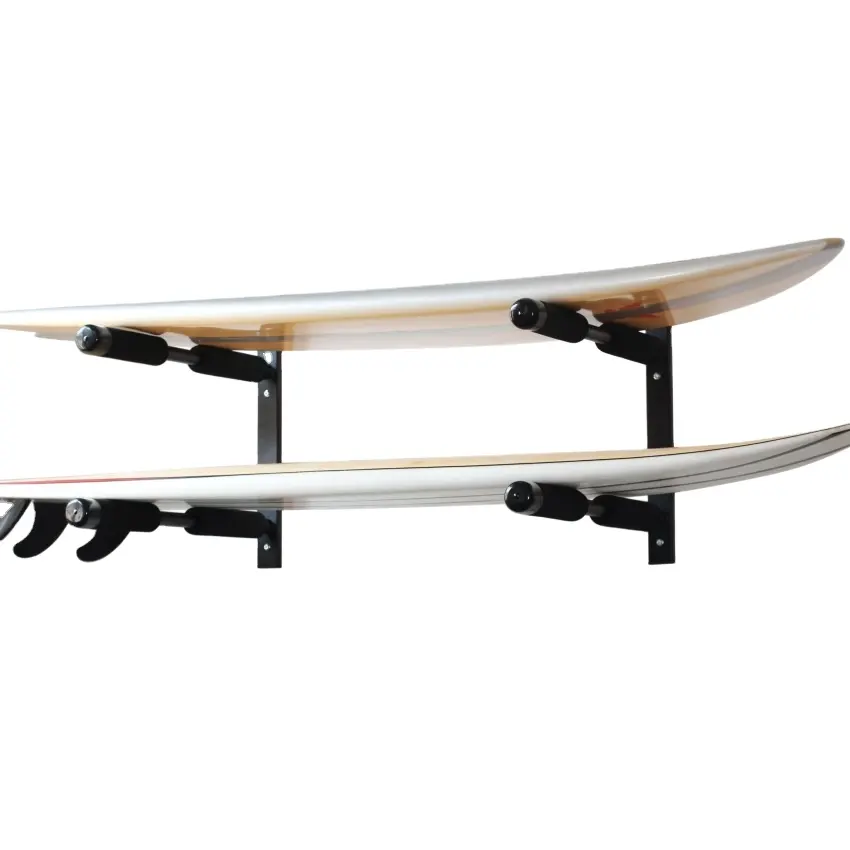 OEM फैक्टरी 2 बोर्डों डबल समर्थन सर्फ़बोर्ड चप्पू बोर्ड दीवार रैक सर्फ़बोर्ड रैक