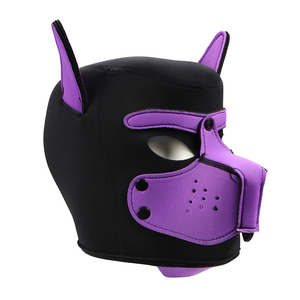 SM Restrian Dog Head Hood CBondage Leather Full Head Face Blinder Role Play Puppy Headgear MUQU MZ-005 Multi-Color - Product Image 2