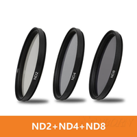 Kit de filtres ND (ND2, ND4, ND8) à densité neutre, multi-tailles, compatible avec les appareils photo reflex numériques Canon, Nikon, Sony – Accessoire de photographie