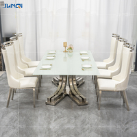 Meubles de maison Sets de table pour table à manger de luxe en acier inoxydable table à manger et ensembles de chaises