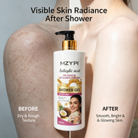Gel Douche Exfoliant et Adoucissant à l'Huile de Coco et à l'Acide Salicylique 500ml pour Femme - Éclaircissant et Adoucissant pour la Peau - Idéal SPA
