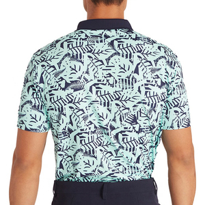 Polo à imprimé géométrique, séchage rapide, sportif, en polyester tricoté, qualité supérieure, blanc, pour homme - Product Image 2
