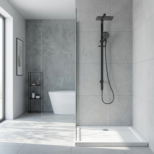 Ensemble de <span class=keywords><strong>douche</strong></span> numérique noir avec affichage numérique, 4 fonctions, robinet de <span class=keywords><strong>baignoire</strong></span> mural avec pommeau de <span class=keywords><strong>douche</strong></span> pluie et douchette à main - Product Image 6