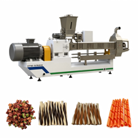 Nouvelle conception d'extrudeuse industrielle automatique à double vis en acier inoxydable de qualité alimentaire pour la fabrication de bâtonnets dentaires et de friandises à mâcher pour chiens