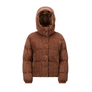 Veste d'hiver épaisse en velours côtelé et nylon teint, à capuche, pour <span class=keywords><strong>femme</strong></span>, Boying, nouvelle collection, élégante, coupe classique, personnalisable en usine, ODM - Product Image 5