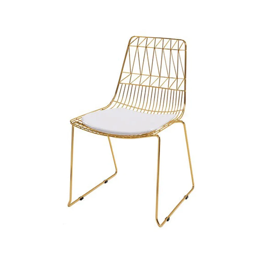 بيع بالجملة كرسي رخيص سطح كرسي مطلي بالكروم إطار شبكة سلكية كرسي غرفة المعيشة كراسي الطعام المعدنية