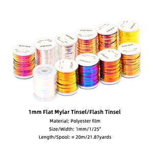 Mylar plat 1mm Tinsel 2 tons holographique Flash matériel de fixation de mouches pour sec/humide nymphe <span class=keywords><strong>Streamer</strong></span> <span class=keywords><strong>leurre</strong></span> de pêche à la <span class=keywords><strong>truite</strong></span> - Product Image 3
