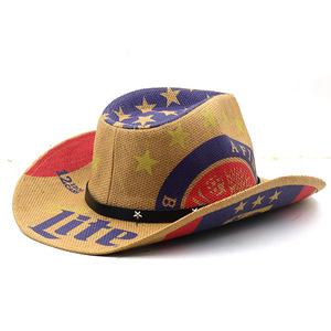 Sombrero de Paja Estilo Vaquero para Hombre, Elegante y Cómodo, con Decoración de Estrella Negra y <span class=keywords><strong>Cerveza</strong></span> Miller Lite, Ideal para Fiestas de Verano en la Playa - Product Image 4