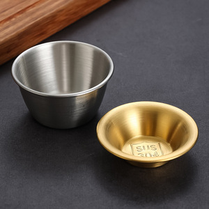 304 Stainless Steel Sauce Dish Round Gold Condiment Cup For Party Simple Style - Product Image 2