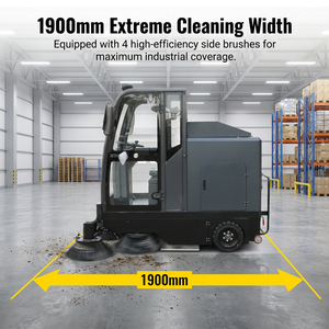 Balayeuse électrique autoportée pour routes/sols, alimentée par batterie 48V, <span class=keywords><strong>15000</strong></span> ㎡ Machine de balayage de rue industrielle à haute efficacité pour usine - Product Image 2