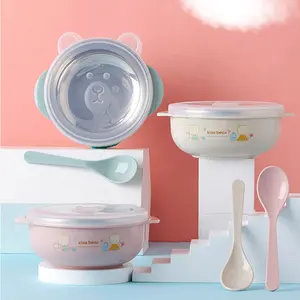 High Quality Food Grade PP Kids Tableware Baby Anti Spill Bowl Stainless Bowl For Baby