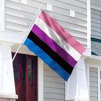Vente en gros 3x5ft Genderfluid Pride Flag 90x150cm Parade Lgbtq Étanche Rainbow Love Is a Human Right Drapeaux pour Gay Pride