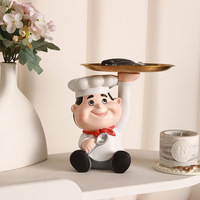 Figurine de chef de cuisine de restaurant en résine époxy, art populaire artistique, forme personnalisée, sculpture décorative douce, cadeau d'affaires, hôtel
