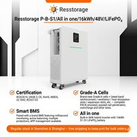 Système de stockage d'énergie hybride 15,36 kWh, batterie LiFePO4 51,2 V 300 Ah avec onduleur à onde sinusoïdale pure, CAN partagé pour usage domestique