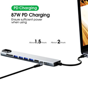 10 En 1 USB C HUB 4K30Hz Estación de acoplamiento Tipo C a HDTV Compatible RJ45 Ethernet PD100W para MacBook Pad <span class=keywords><strong>Huawei</strong></span> Sumsang Phone - Product Image 3