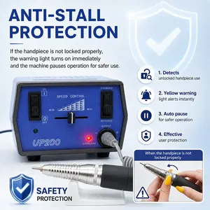 Máquina Eléctrica de Manicura de Grado Premium UP200, Motor Silencioso, Múltiples Puntas de Pulido, Compatible con Pulidora de Uñas y Metal - Product Image 5