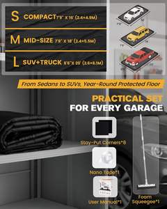 Tapis de garage, tapis de confinement pour sous la voiture avec bord surélevé, imperméable, antidérapant, PVC robuste pour le sol contre la <span class=keywords><strong>neige</strong></span> - Product Image 6