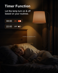 Lampe sur pied en tissu minimaliste noire <span class=keywords><strong>avec</strong></span> lumière ambiante RGB à luminosité réglable en continu, 1200lm, changement de couleur RGB - Product Image 6