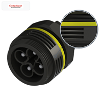Conector macho redondo de 4 pines con abrazadera de tornillo IP68 450V CA de venta directa de fábrica para alumbrado público LED