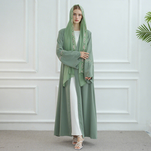 2025 New Fashion Embroidered Nida <strong>Abaya</strong> <strong>Beautiful</strong> Floral Pattern Modest Islamic Clothing Dubai Elegant Cardigan with Hijab <strong>Abaya</strong> - Product Image 6