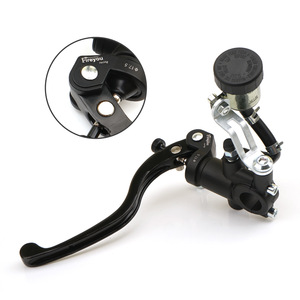 Pièces de moto : Maître-<span class=keywords><strong>cylindre</strong></span> de frein modifié en alliage d'aluminium, pompe à poussée directe avec interrupteur hydraulique et levier de frein à disque - Product Image 5