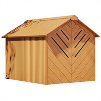 Maison pour chien et chat moderne en bois massif pour l'extérieur, avec design fermé, caractéristiques imperméables et circulations d'air optimales pour toutes les saisons