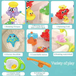 Table de jeu multifonctionnelle pour bébé, jouets de douche d'animaux amusants, table de pêche électrique pour salle de bain et jeux d'eau avec musique - Product Image 4