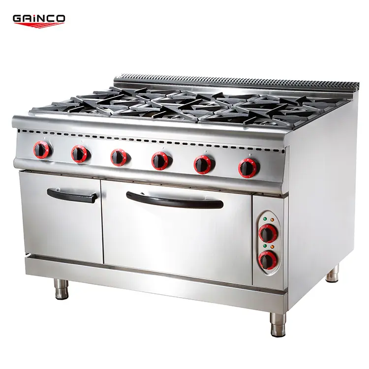 Gainco cuisinière à gaz commerciale avec four cuisinière autoportante en acier inoxydable cuisinière à gaz cuisinière cuisinière cuisinière avec four