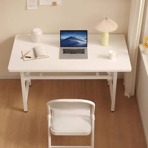 Escritorio Plegable para Computadora, Color Crema, Escritorio de Estudio, Mesa de Oficina, Mesa de Escritura, Diseño Plegable, Estación de Trabajo para Dormitorio - Product Image 2