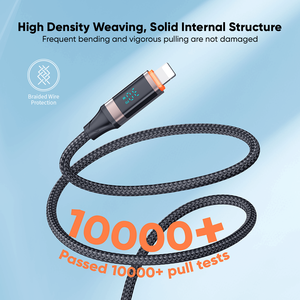 VIDVIE cắt-cạnh nhiệt độ thấp 30W sạc nhanh mật độ cao dệt Cáp dữ liệu với màn hình <span class=keywords><strong>LED</strong></span> - Product Image 3