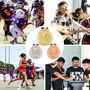 Medallas de Metal Personalizadas para Trofeos Tradicionales, con Cinta Lisa, Venta al por Mayor en Oro, Plata y Bronce para Competiciones Deportivas, Ceremonias de Premiación y Fiestas - Product Image 5