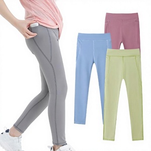 Leggings Deportivos de Cintura Alta con Cordón Ajustable, de Nailon y Spandex, para Yoga, Running, Gimnasio, Niñas, Modelo 2025 - Product Image 1