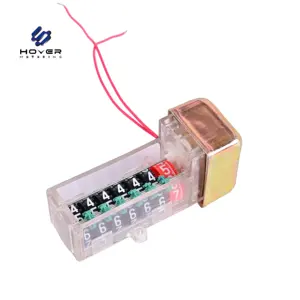 Antimagnetic 7 Character Wheel Transparent Double Screen Stepper Motor Counter Register 200:1 For Electric Energy Meter