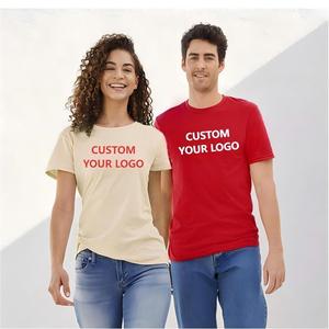 เสื้อยืดคอกลมแขนสั้นผ้าฝ้าย 100% พิมพ์โลโก้ตามสั่ง ทรงปกติ ระบายอากาศได้ดี เหมาะสำหรับผู้ชายและผู้หญิง สวมใส่สบาย - Product Image 1