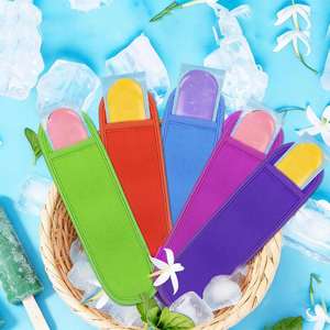 Lot de 24 manchons réutilisables en néoprène pour bâtonnets glacés, légers, de qualité alimentaire, avec conception anti-gel et options colorées, incluant un rouleau - Product Image 4