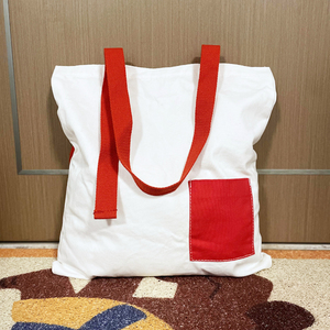 Bolsa de lona de compras de maquillaje con logotipo impreso personalizado cinta de poliéster Beige 8A bolsa de algodón - Product Image 6