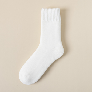 Venta al por mayor acogedores calcetines de lana de punto de color sólido 2025 moda suave y cómodo grueso <span class=keywords><strong>Merino</strong></span> calcetines de lana Crew - Product Image 2
