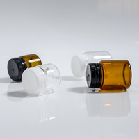 Pot en verre ambré 5g 10g 15g 30g avec couvercle détachable, flacon à large ouverture, double clip, emballage cosmétique