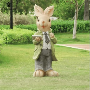 Sculpture personnalisée en fibre de verre du personnage Peter Rabbit, grande statue de <span class=keywords><strong>lapin</strong></span> de dessin animé pour la décoration des jardins d'enfants et des centres commerciaux - Product Image 5