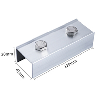 Kit de fixation pour panneaux solaires SECARE en alliage d'aluminium anodisé argenté, avec boulons pour fixer les modules photovoltaïques adjacents, pince centrale pour panneau solaire