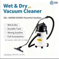 Aspirateur humide/sec portable léger de 30 L à moteur sans balais avec technologie cyclonique et réservoir en plastique pour usage commercial et domestique