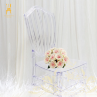 Chaise Chiavari transparente moderne de conception nouvelle pour l'extérieur, idéale pour les mariages, les événements, les fêtes et les dîners