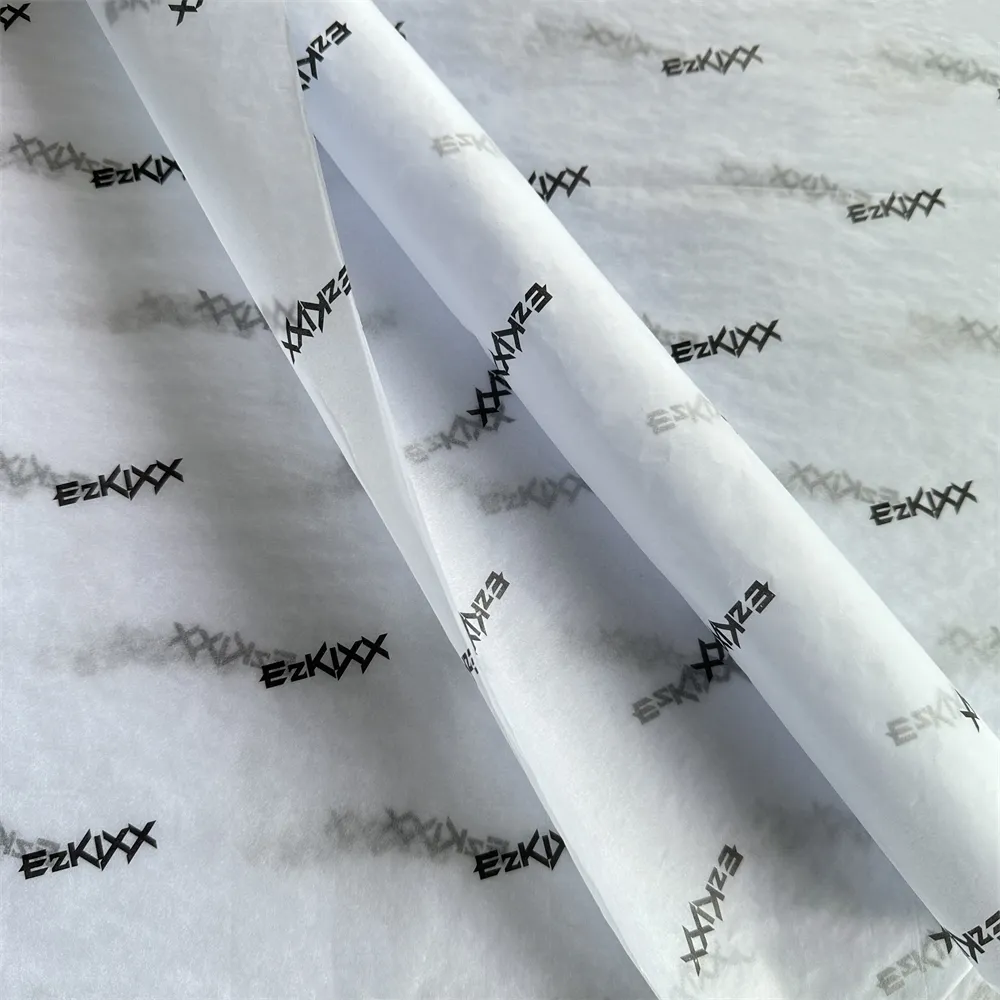 Papel de seda de embalaje personalizado reciclado 17g rollo de papel de seda de embalaje blanco para papel de seda de diseño de logotipo de regalo Seidenpapier