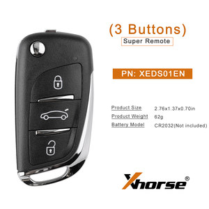 Clé télécommande Xhorse XEDS01EN Super DS 3 boutons avec puce intégrée, version anglaise, compatible avec VVDI <span class=keywords><strong>Key</strong></span> Tool Max Pro - Product Image 5