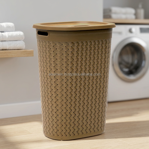 Cesto de Ropa Rectangular de Plástico Reciclable con Tapa, Almacenamiento para el Hogar, Disponible en Todas las Variedades - Product Image 4