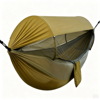Nouvelle hamac double en nylon pour l'extérieur, design anti-basculement, ouverture rapide automatique, moustiquaire intégrée, longueur 260 cm, idéal pour le camping et la randonnée
