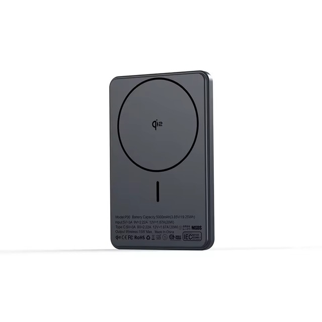 Customize Power Bank Qi2 Magnetic Power Station Battery Charger 12V 2.5A Magnetic Wireless Charging Station