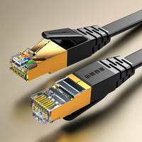 Kabel Ethernet Cat8 RJ45 28awg SSTP SFTP Kabel Patch Cat 8 Kabel Jaringan Bentuk Pipih